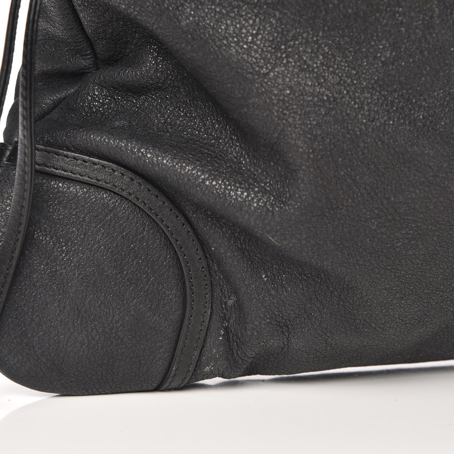 Chanel Washed Calfskin Drawstring Tote Black 9 of 11