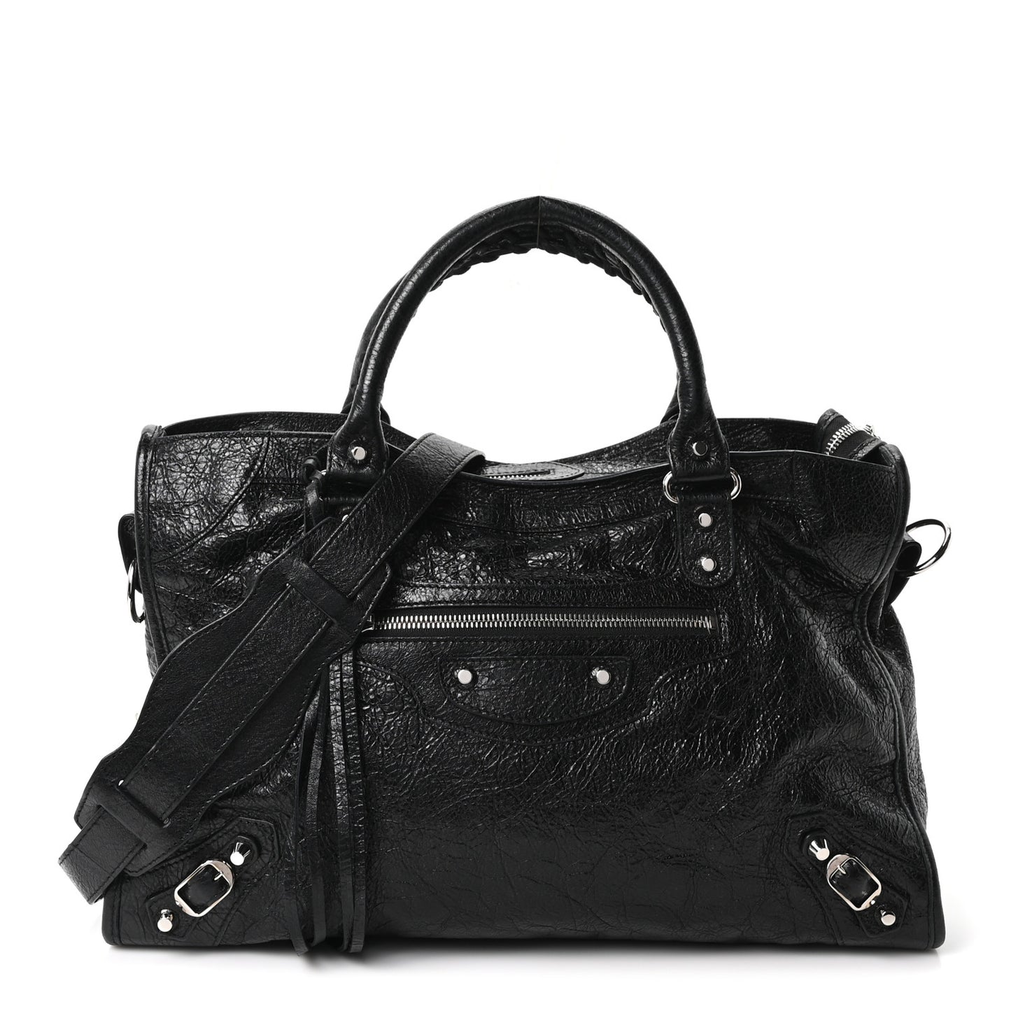 Agneau Classic Silver Hardware City Black