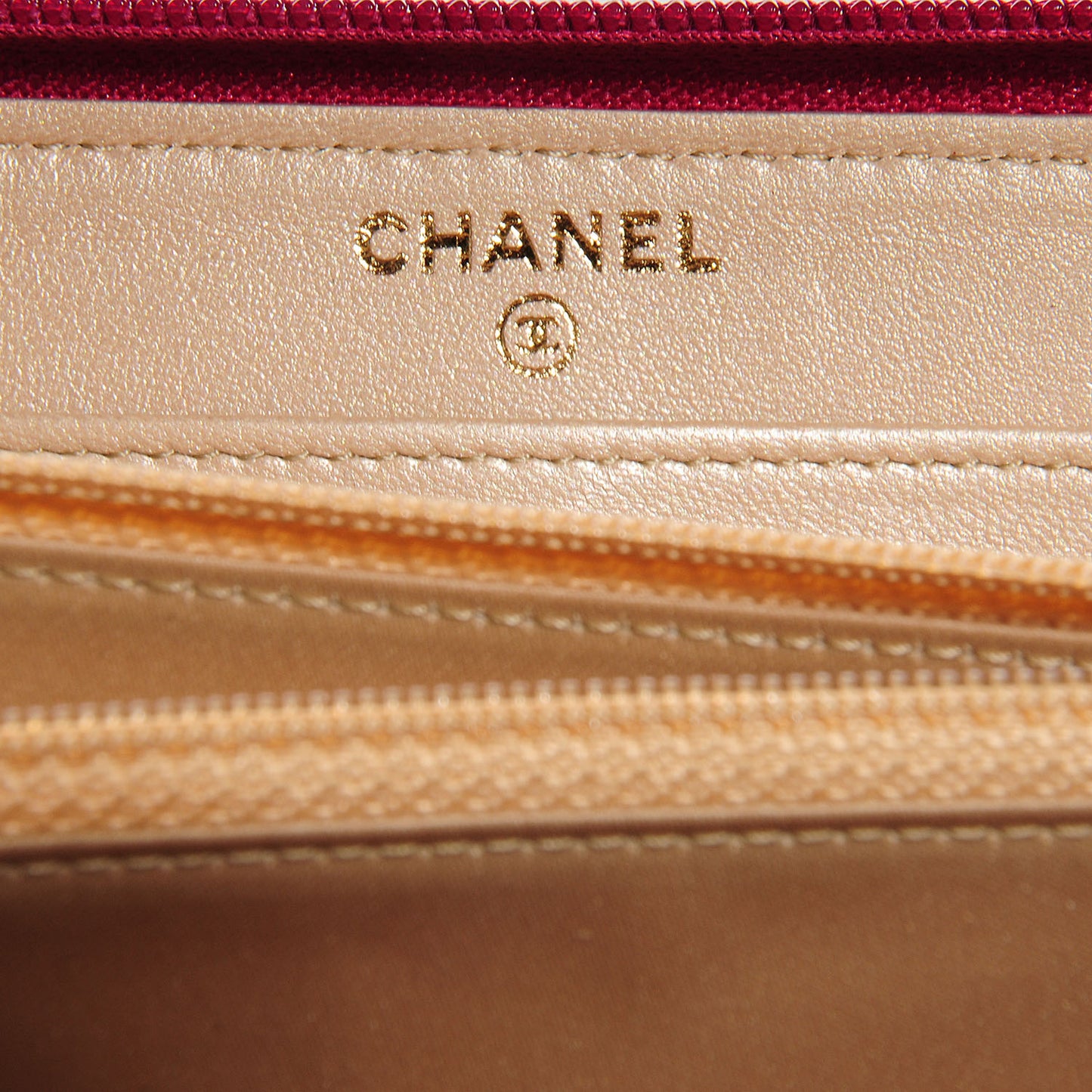 Lambskin Camellia Embossed Large Gusset Zip Around Wallet Fuchsia
