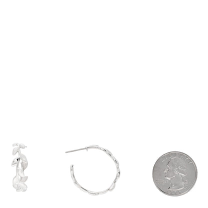 Tiffany Sterling Silver Paloma Picasso Olive Leaf Hoop Earrings 2 of 4
