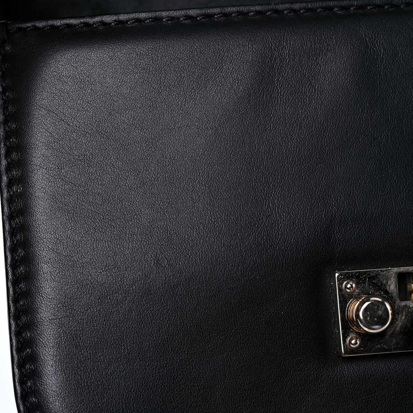 Vitello Small Glam Lock Rockstud Flap Black