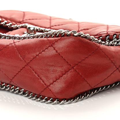 Chanel Lambskin Quilted Madison Chain Trim Micro Mini Square Flap Dark Red 10 of 10