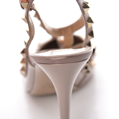 Valentino Garavani Patent Rockstud Ankle Strap Pumps 42 Poudre 16 of 23