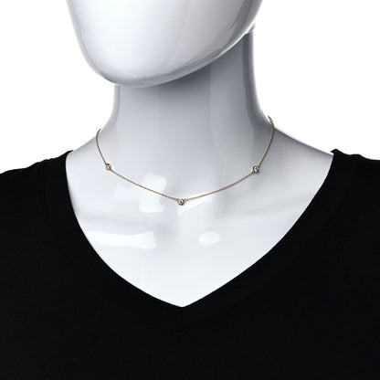 Tiffany 18K Yellow Gold Elsa Peretti Diamonds by the Yard 3 Station Necklace 2 of 6