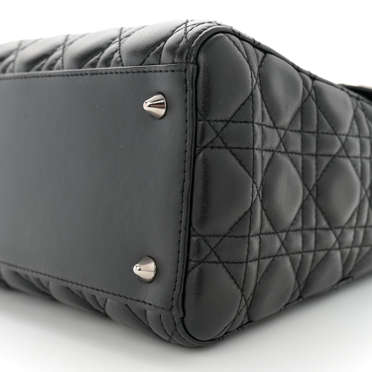 Christian Dior Lambskin Cannage Medium Lady Dior Black 10 of 10