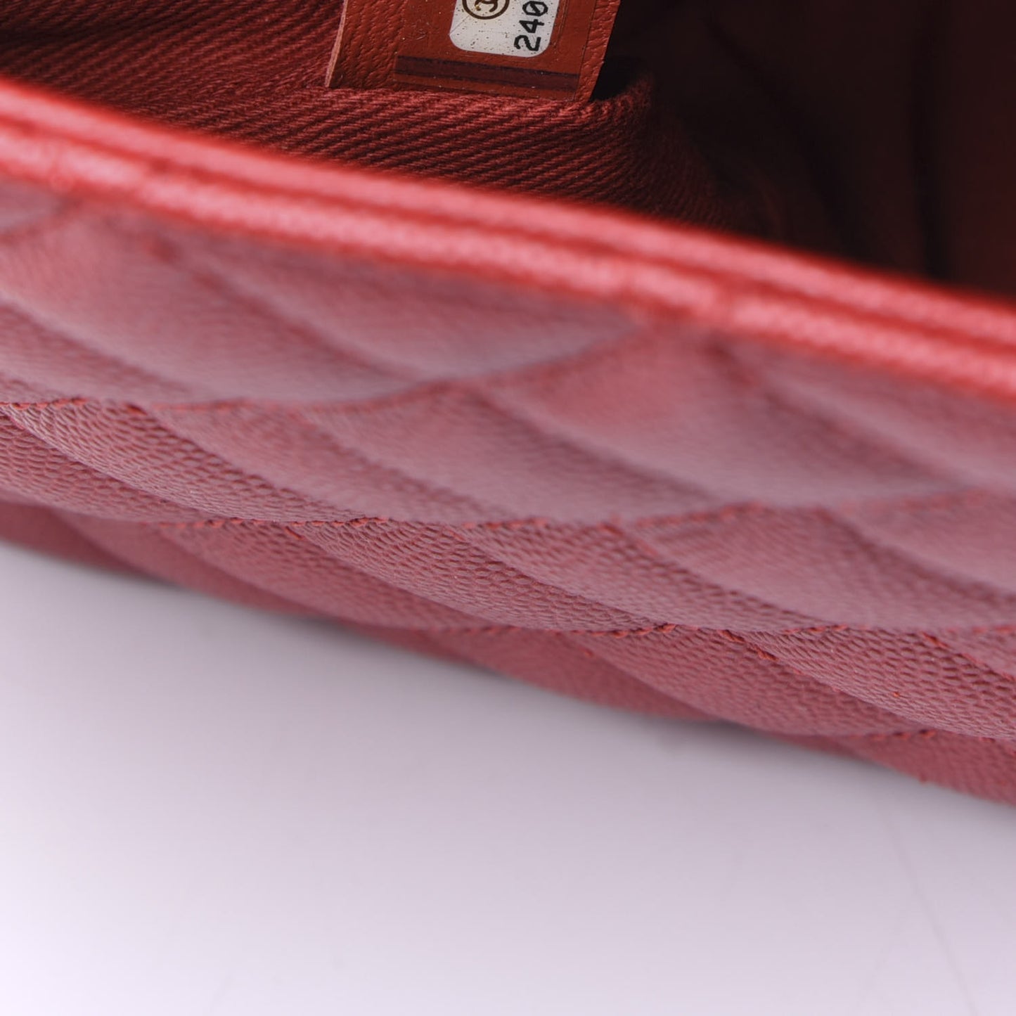 Caviar Quilted Small Coco Handle Flap Red
