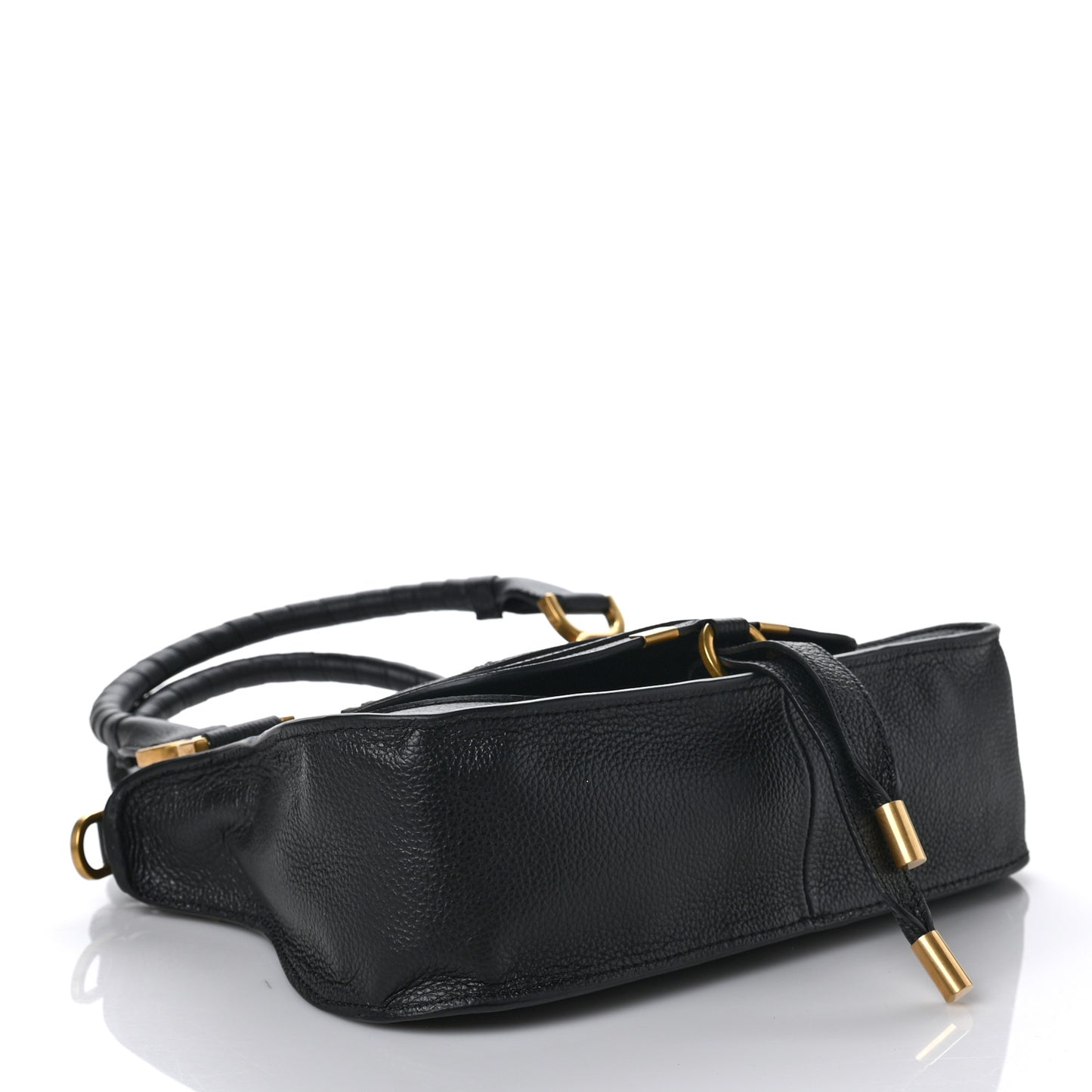 Calfskin Small Marcie Satchel Black