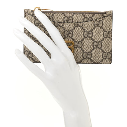Gucci X BALENCIAGA GG Supreme Monogram Zip Card Case Beige Ebony 2 of 6