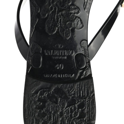 Valentino Garavani PVC Jelly Rockstud Bow Thong Sandals 40 Black 6 of 7