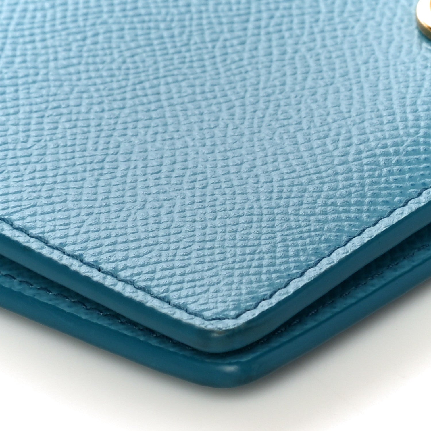 Salvatore Ferragamo Grained Calfskin Gancini Continental Wallet Scandinavian Sky 8 of 10