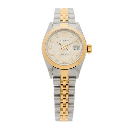 Rolex Stainless Steel 18K Yellow Gold Diamond 26mm Oyster Perpetual Datejust Watch Silver Jubilee 79173 1 of 4