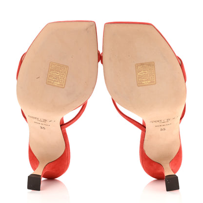 Jimmy Choo Suede Maelie 70 Mule Pumps 35 Red 5 of 7