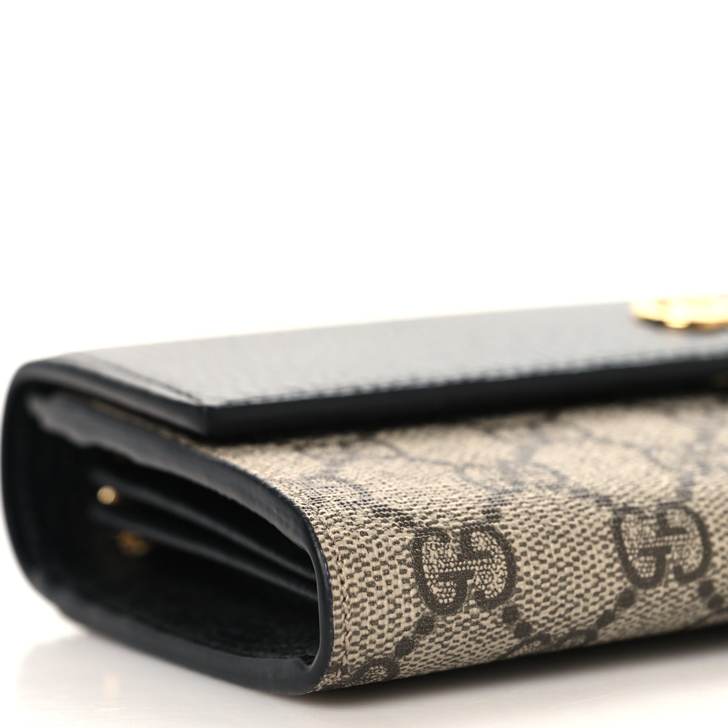 Dollar Calfskin GG Supreme Monogram Petite GG Marmont Wallet Chain Bag Black Beige Ebony