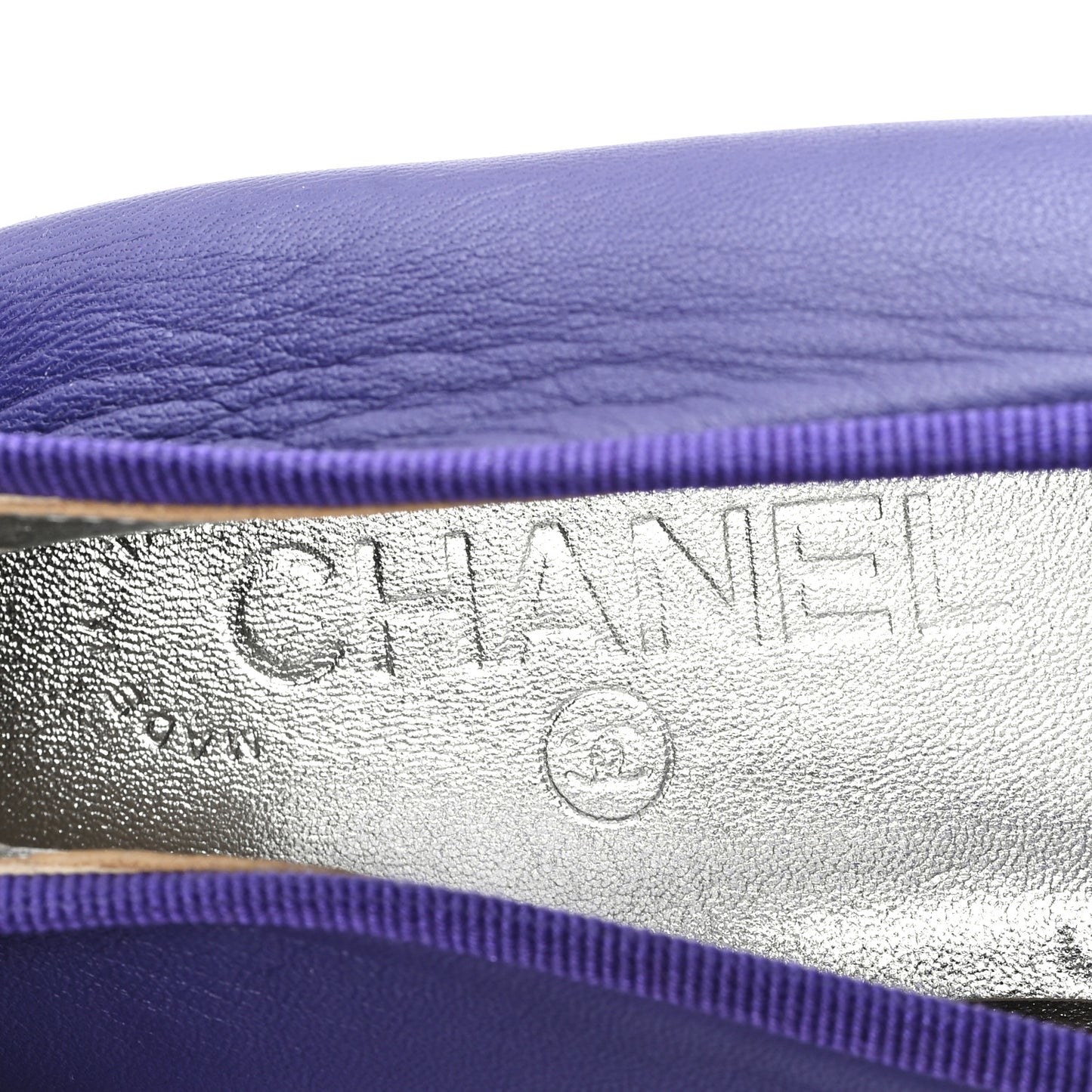 Lambskin Patent Cap Toe Ballerina Flats 41 Purple Black