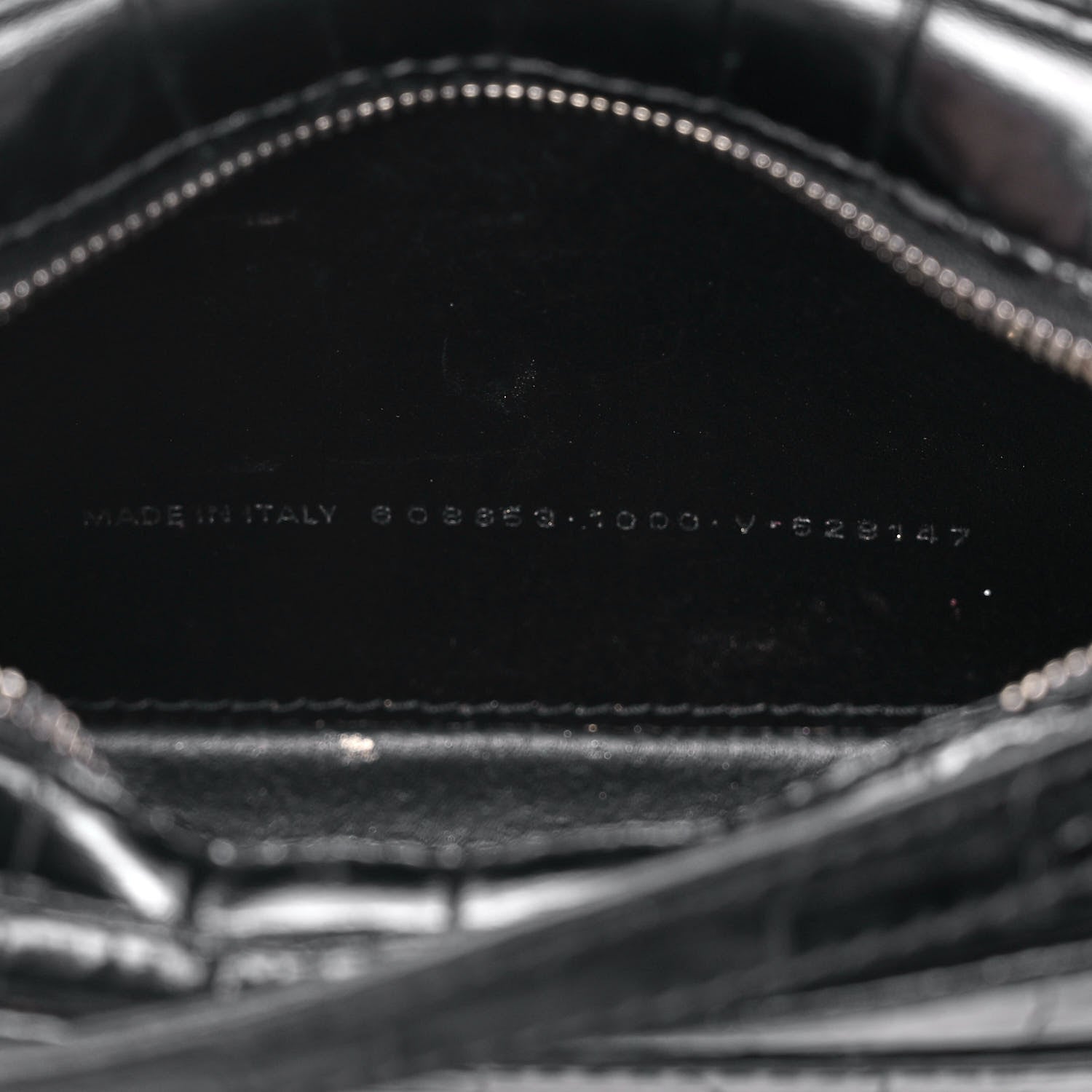 Balenciaga Shiny Calfskin Logo Crocodile Embossed XS Everyday Camera Bag with Handle Black 7 of 17