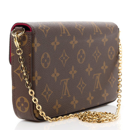Louis Vuitton Monogram Pochette Felicie Chain Wallet Fuchsia 4 of 15