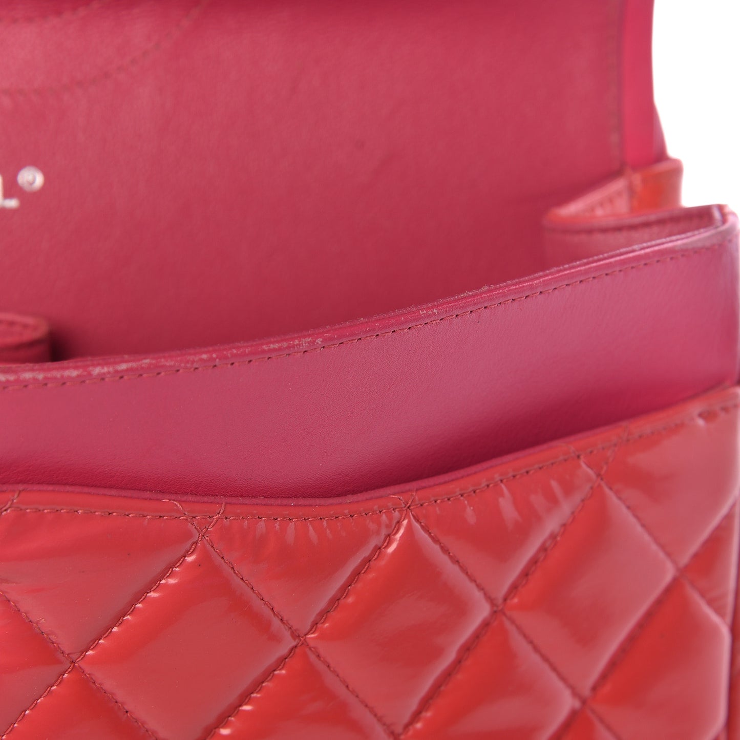 Patent Quilted Jumbo Double Flap Pink