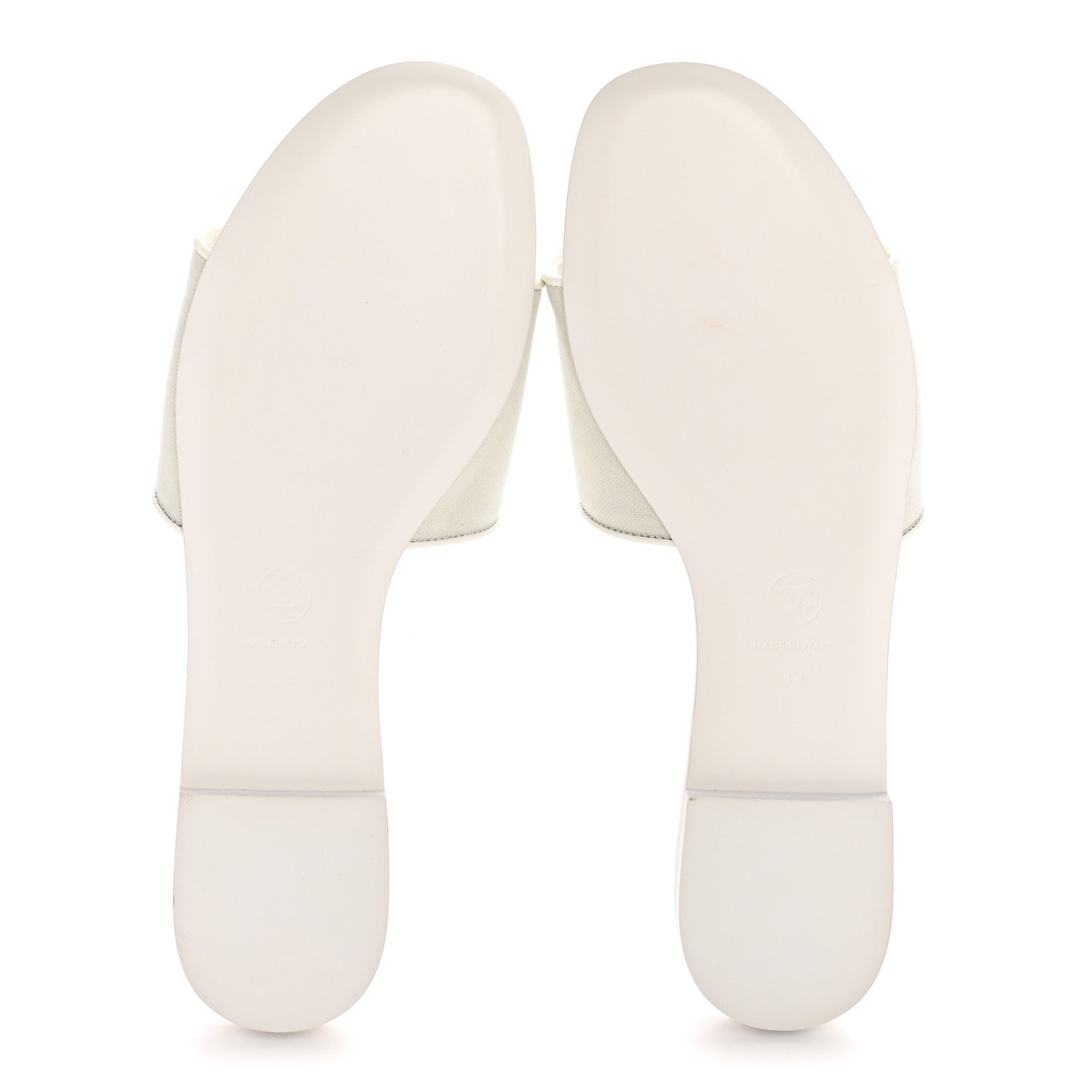 Chanel Patent Calfskin CC Mules Sandals 39 White 6 of 10