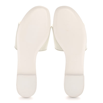 Chanel Patent Calfskin CC Mules Sandals 39 White 6 of 10