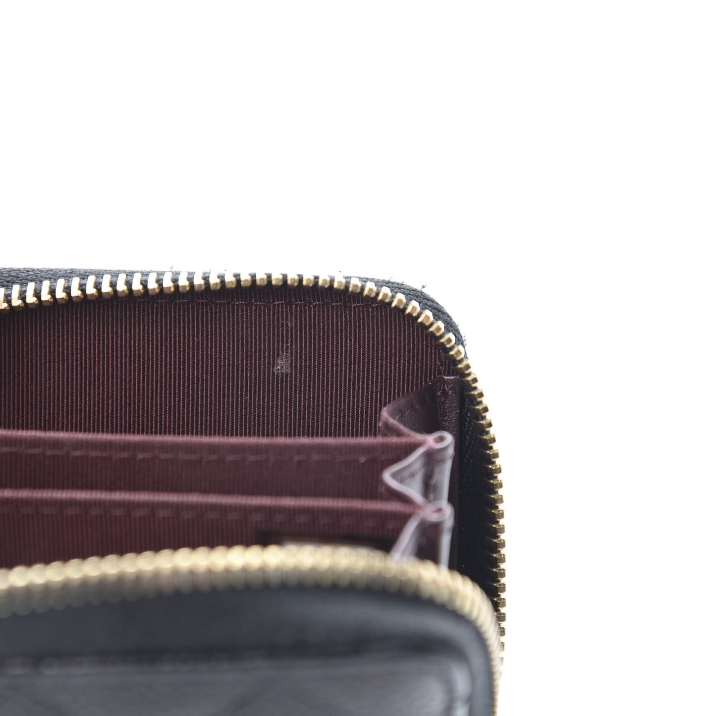 Caviar Quilted Zip Coin Purse Black