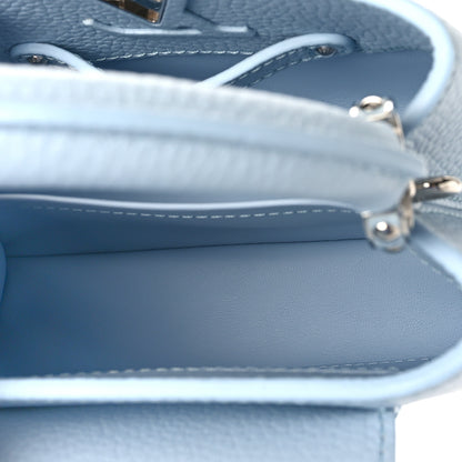 Louis Vuitton LV X YK Taurillon Inlaid Kusama Flowers Mini Capucines Pale Blue 5 of 8