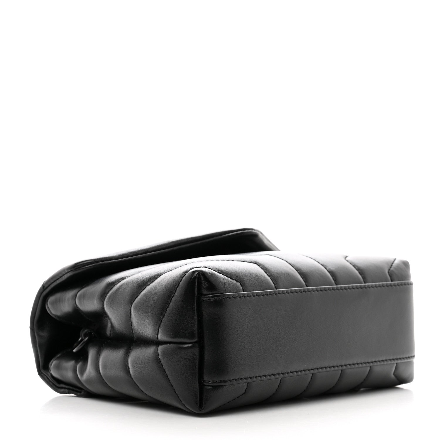 Saint Laurent Calfskin Y Quilted Monogram Monochrome Toy Loulou Crossbody Bag Black 4 of 9