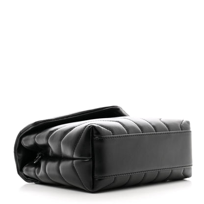 Saint Laurent Calfskin Y Quilted Monogram Monochrome Toy Loulou Crossbody Bag Black 4 of 9
