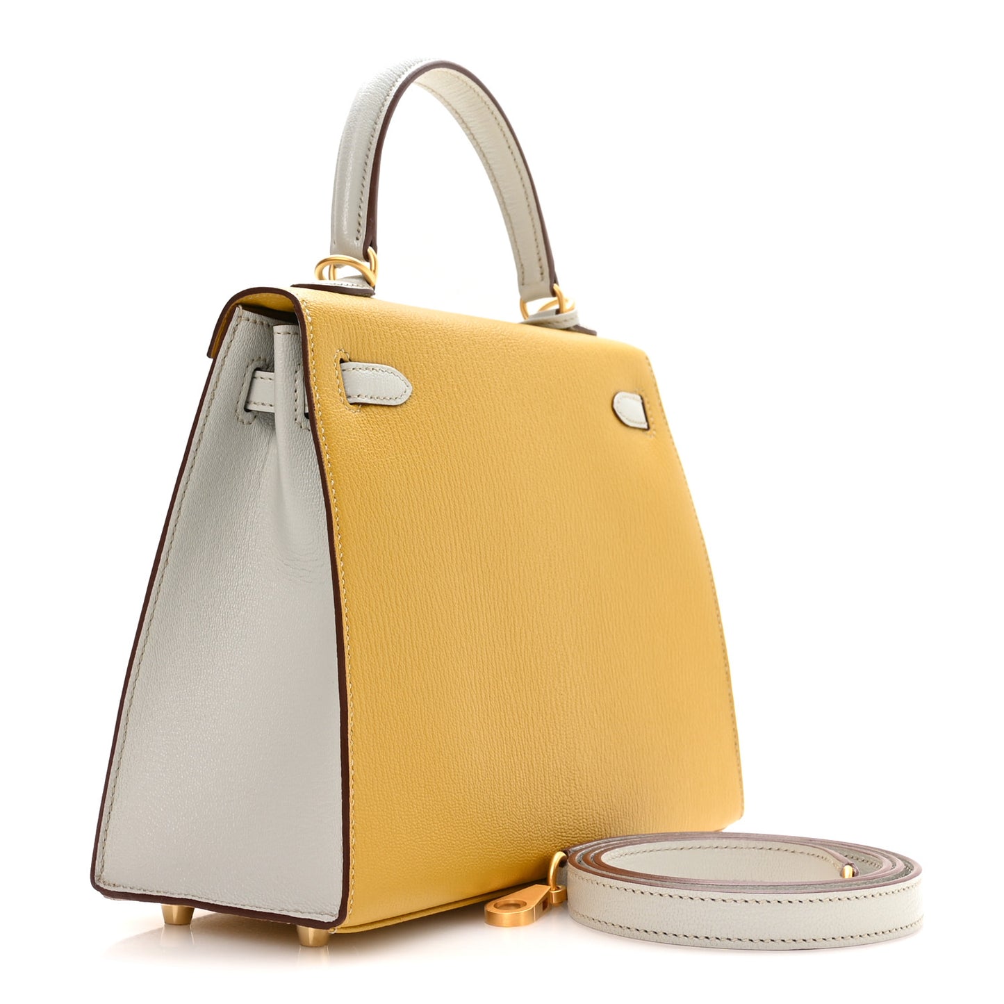 Chevre Mysore Horseshoe Kelly Sellier 25 Jaune Ambre Bleu Glacier