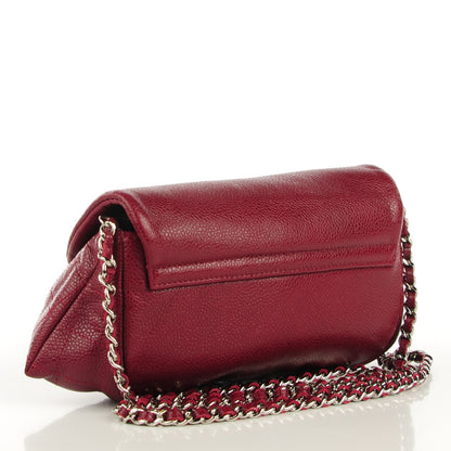 Chanel Caviar Half Moon Wallet On Chain WOC Dark Red 3 of 8