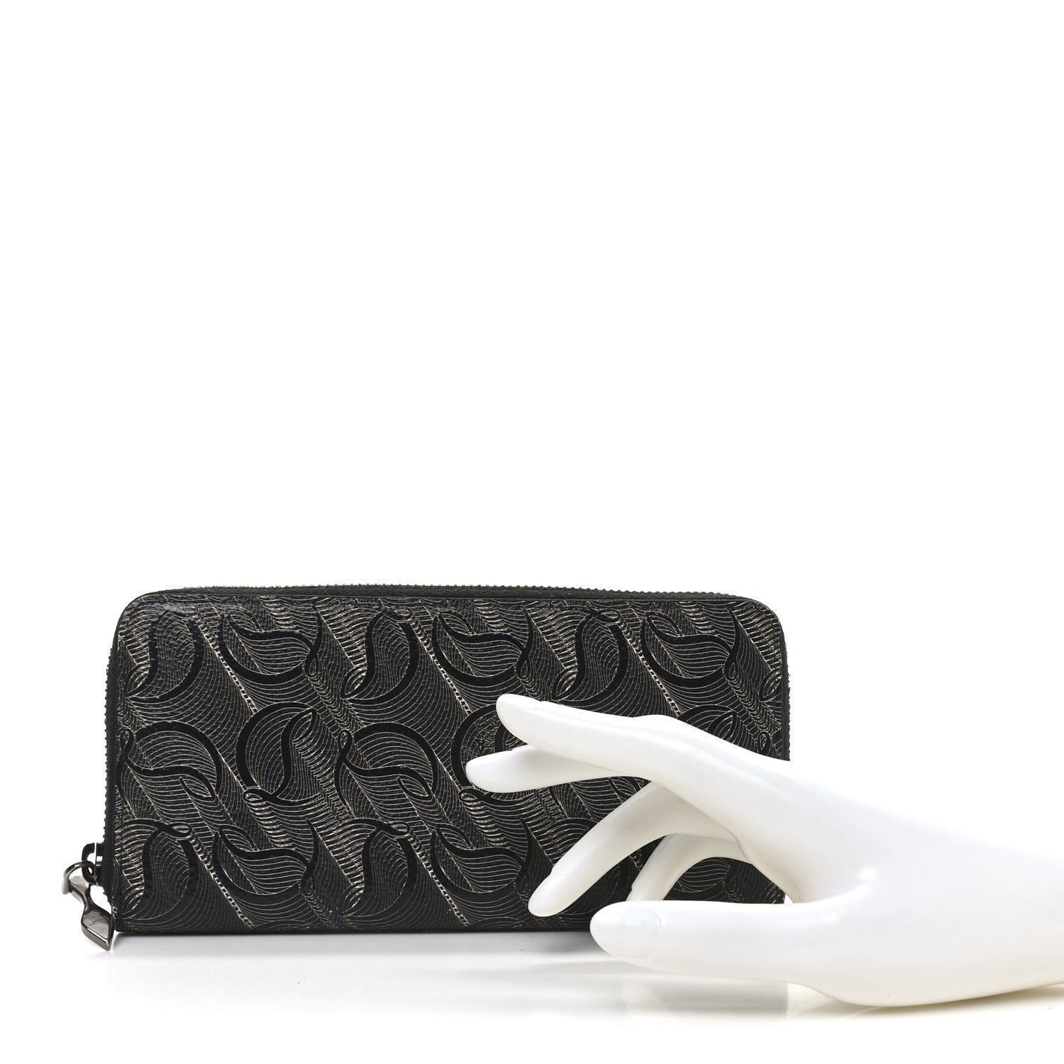 Christian Louboutin CL Canvas Zip Around Wallet Black 2 of 7