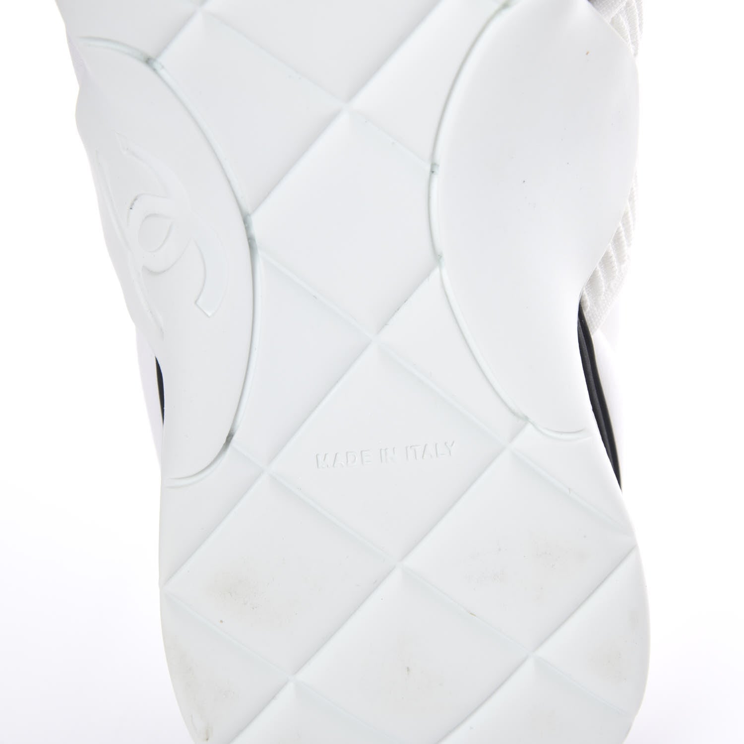 Chanel Stretch Fabric CC Sneakers 38 White 6 of 7