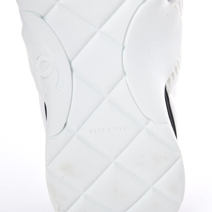 Chanel Stretch Fabric CC Sneakers 38 White 6 of 7