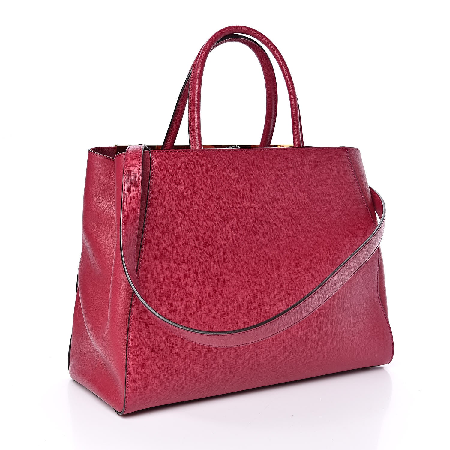 Fendi Vitello Elite Flamingo Regular 2Jours Tote Amarena 3 of 11