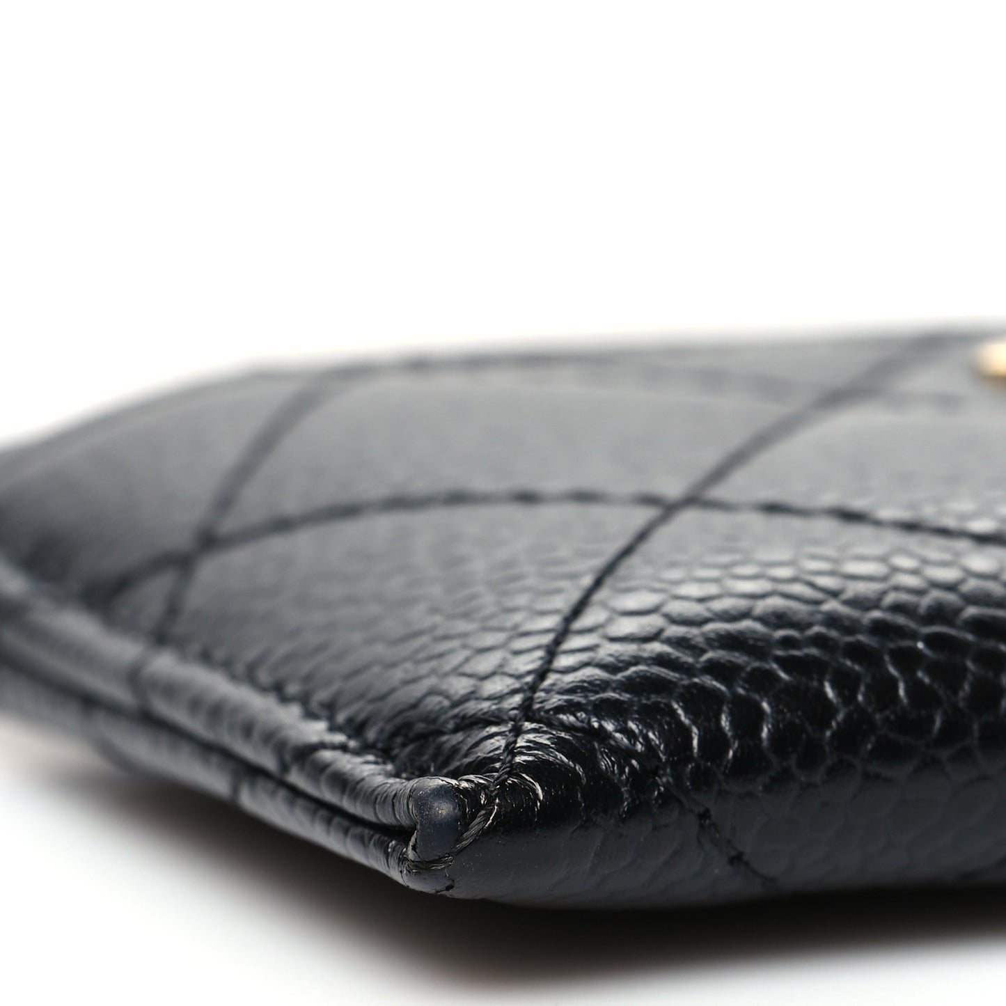 Caviar Quilted Card Holder Black