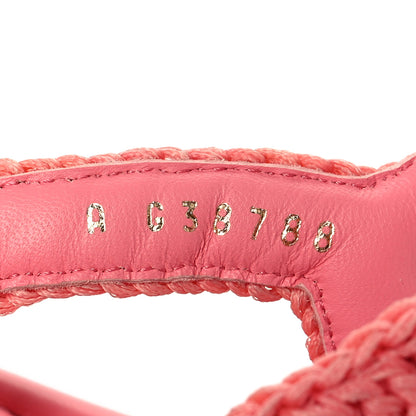 Chanel Lambskin Embroidered CC Thong Sandals 36 Pink 6 of 9