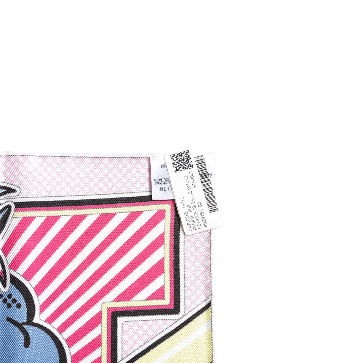 Silk Pegase Pop Pocket Square Rose Bleu Jean Jaune