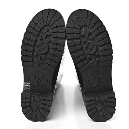 Louis Vuitton Rubber Embossed Monogram Splash Rain Boots 41 Black 5 of 12