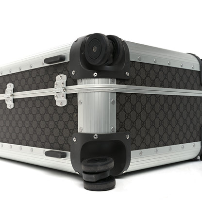 Gucci GG Supreme Monogram Aluminium Porter Medium Trolley Suitcase Silver Grey Black Graphite Grey 7 of 9