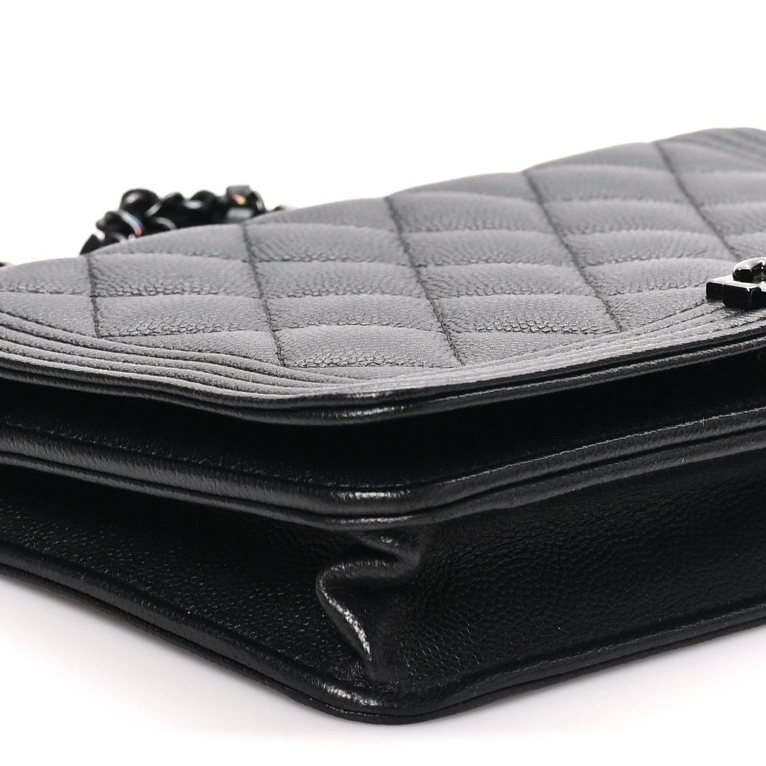 Chanel Caviar Quilted Boy Wallet On Chain WOC So Black 9 of 12