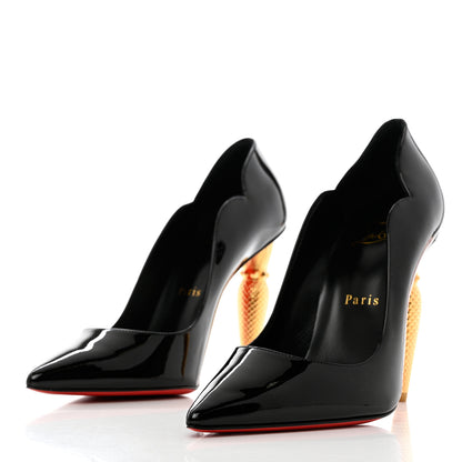 Christian Louboutin Patent Lipchick 100 Pumps 37 Black 3 of 11