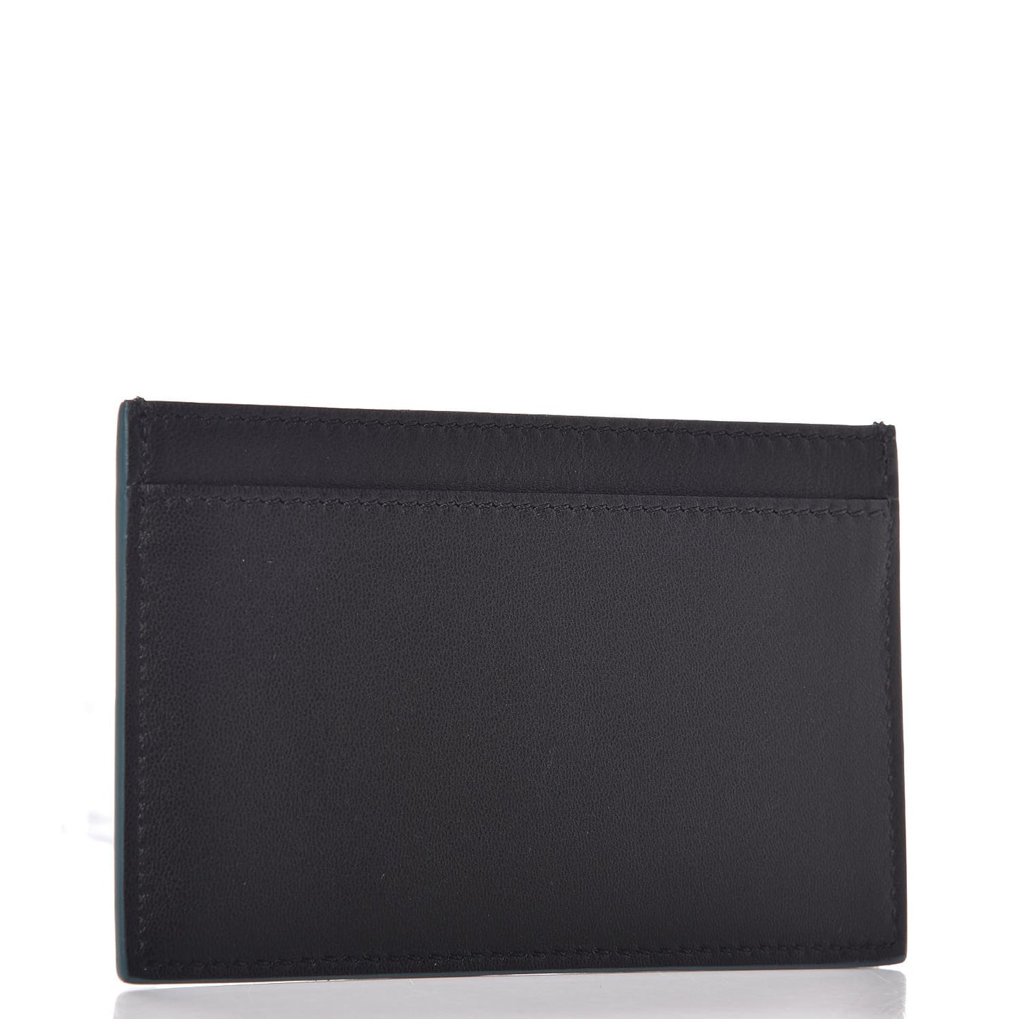 Smooth Lambskin Bi-Color Solo Card Holder Orage Black