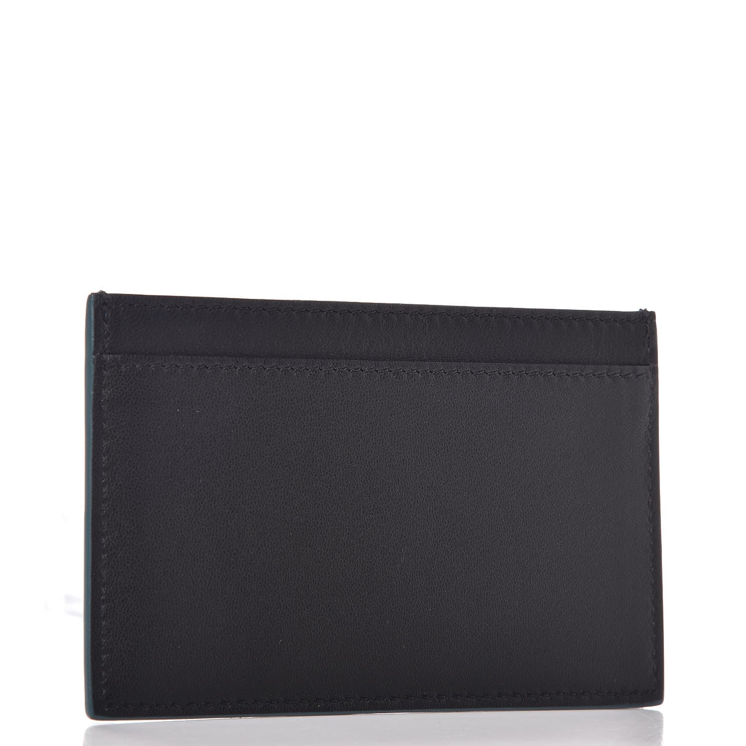 Celine Smooth Lambskin Bi-Color Solo Card Holder Orage Black 3 of 9
