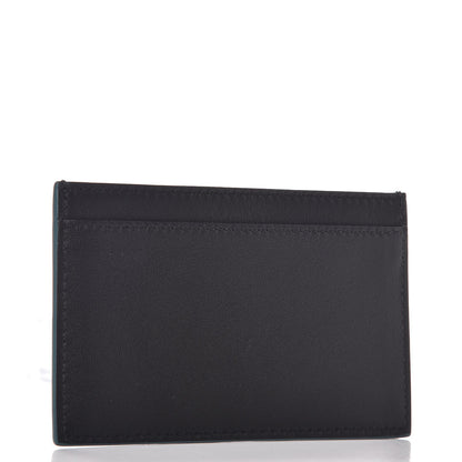 Celine Smooth Lambskin Bi-Color Solo Card Holder Orage Black 3 of 9