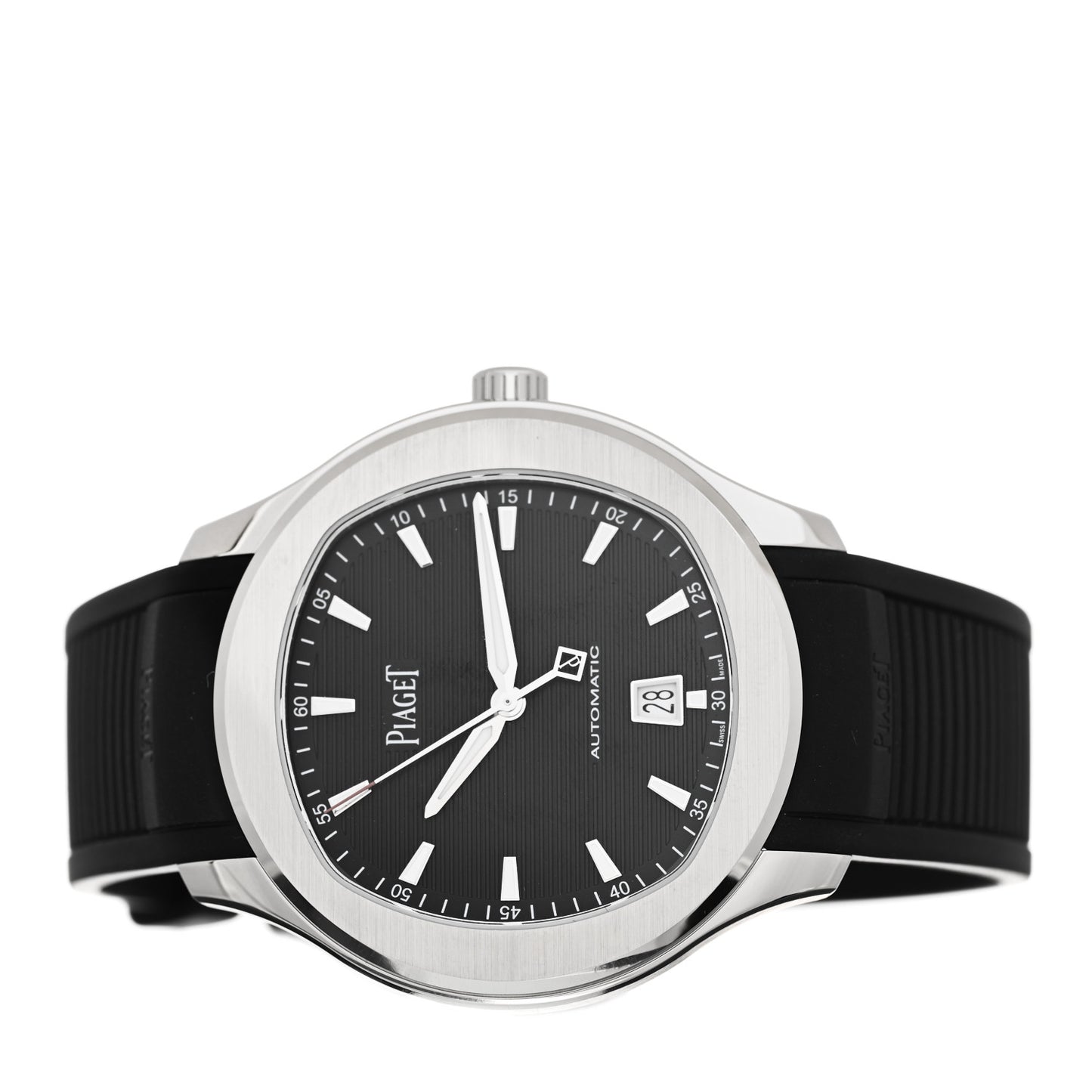 Stainless Steel Rubber 42mm Polo Date Automatic Watch Black