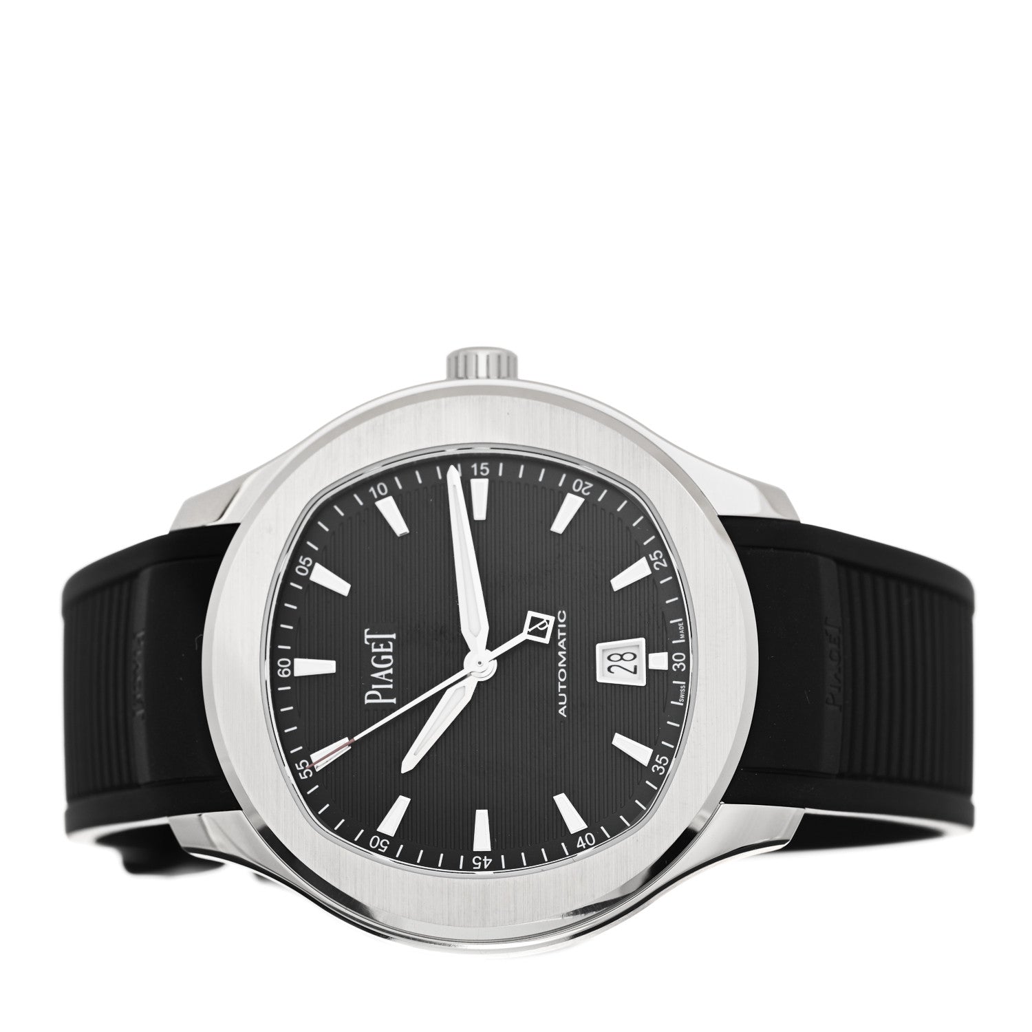 Piaget Stainless Steel Rubber 42mm Polo Date Automatic Watch Black 2 of 5