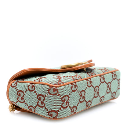 Gucci Monogram Multicolor Matelasse Diagonal Super Mini GG Marmont Shoulder Bag Blue Brown 4 of 10