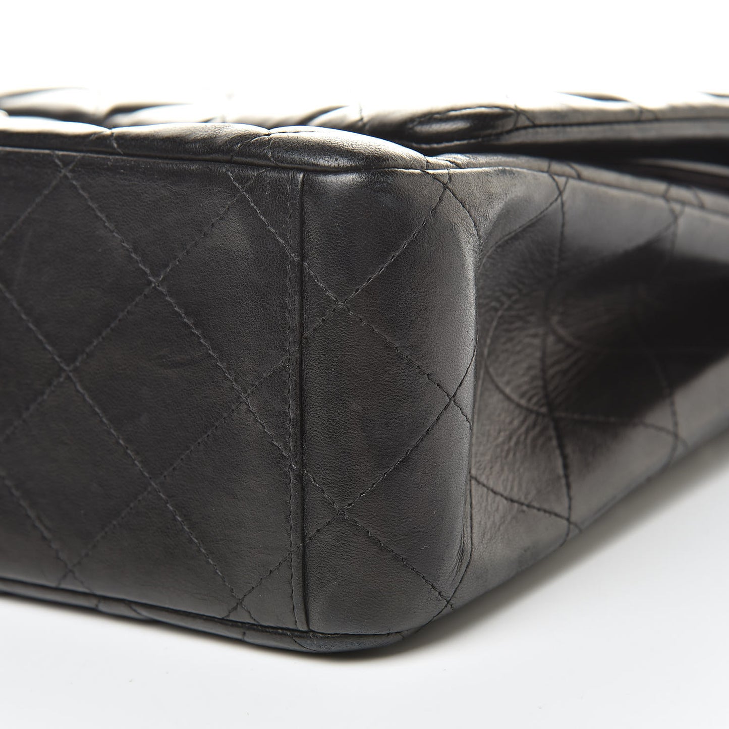 Lambskin Quilted Maxi Double Flap Black