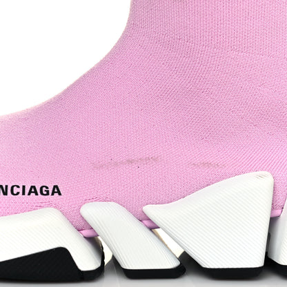 Balenciaga Technical 3D Recycled Knit Striped Womens Speed 2.0 Sneakers 39 Sweet Lilac Multicolor 7 of 8