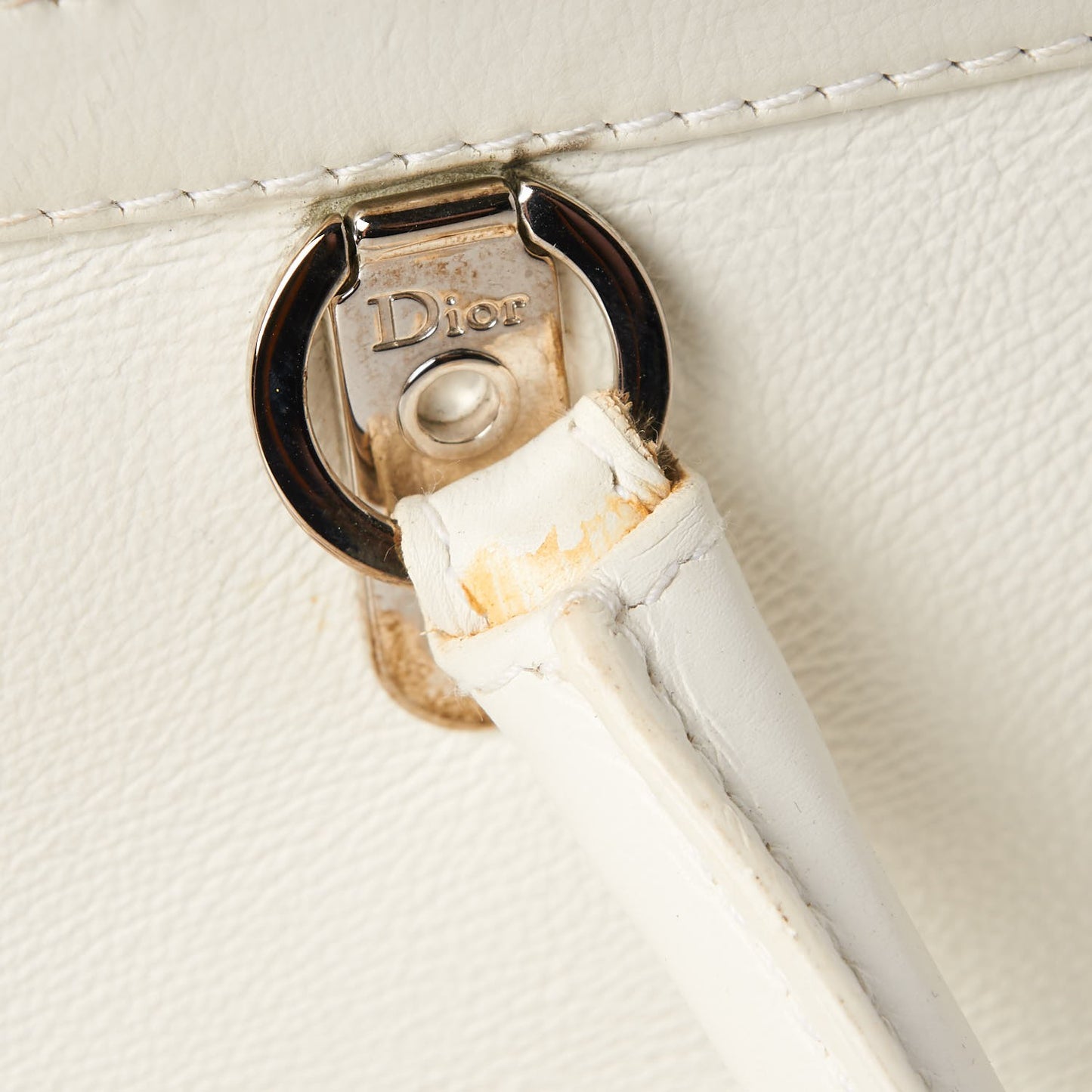 Calfskin Frame Satchel White