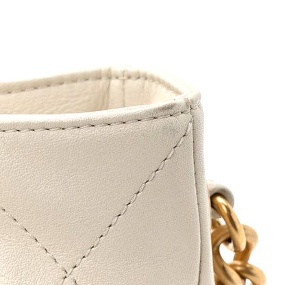 Chanel Calfskin Quilted Drawstring Bucket Bag White 14 of 15